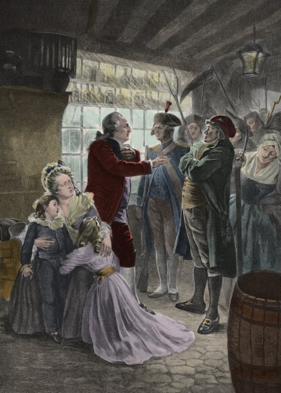 Fransız Devrimi: 21 Haziran 1791 Kraliyet ailesi (Fransa Kralı XVI. inci by Georges Roussin
