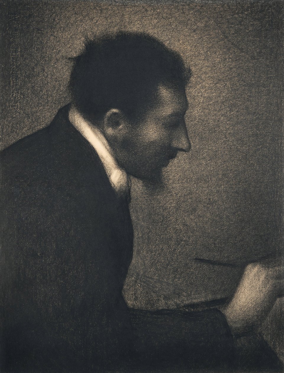 Aman-Jean, 1882-83 (Michallet kağıdında conté pastel boya) by Georges Seurat