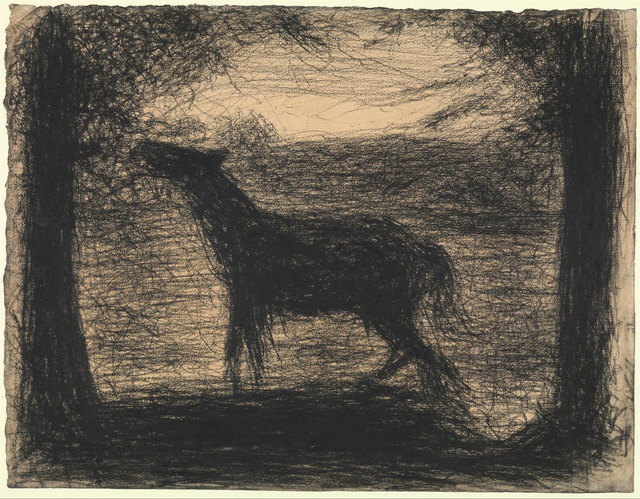 Tay (Le Poulain), 1882-83 (kağıt üzerine kalem masalı) by Georges Seurat