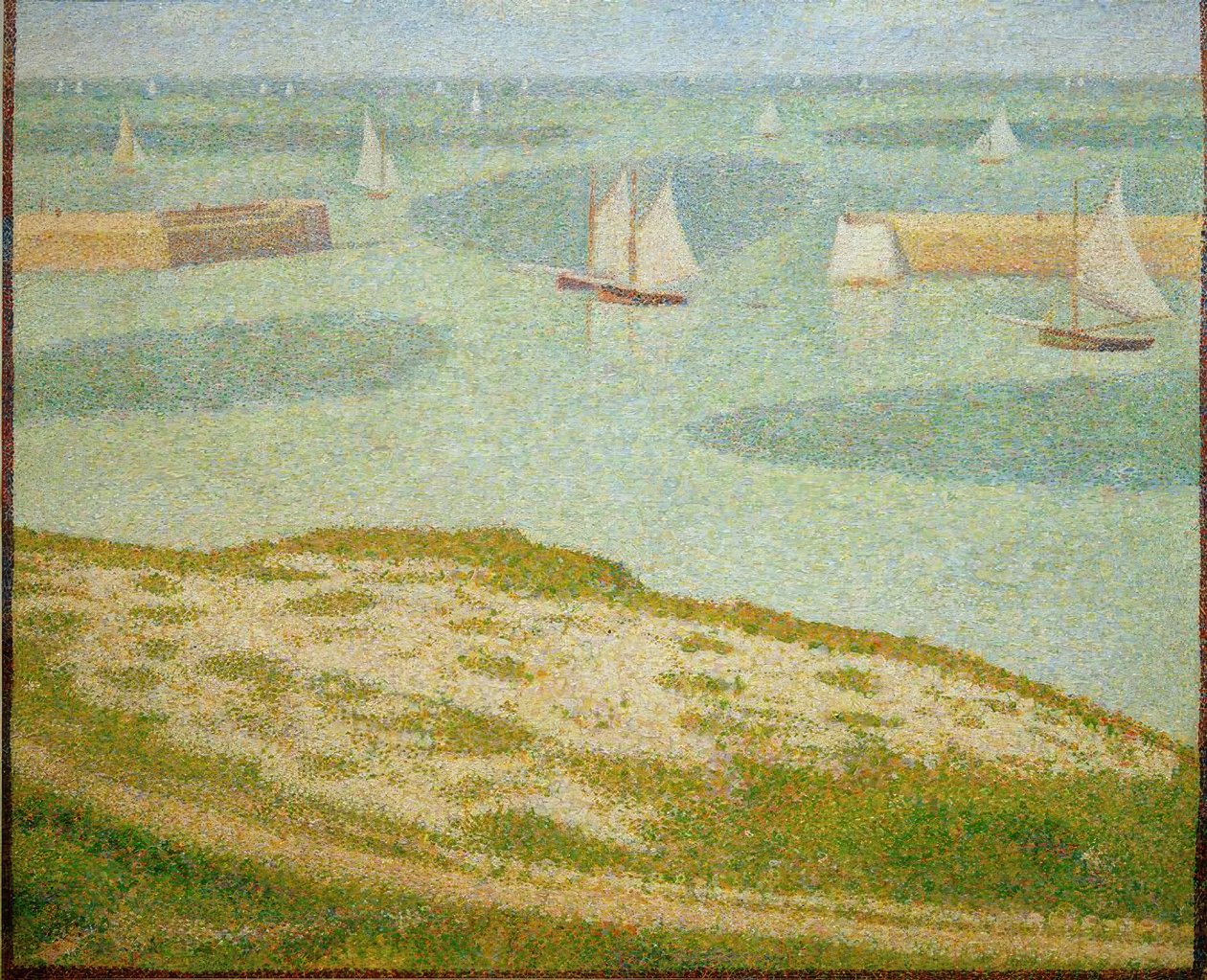 Port-en-Bessin, dış limana giriş by Georges Seurat