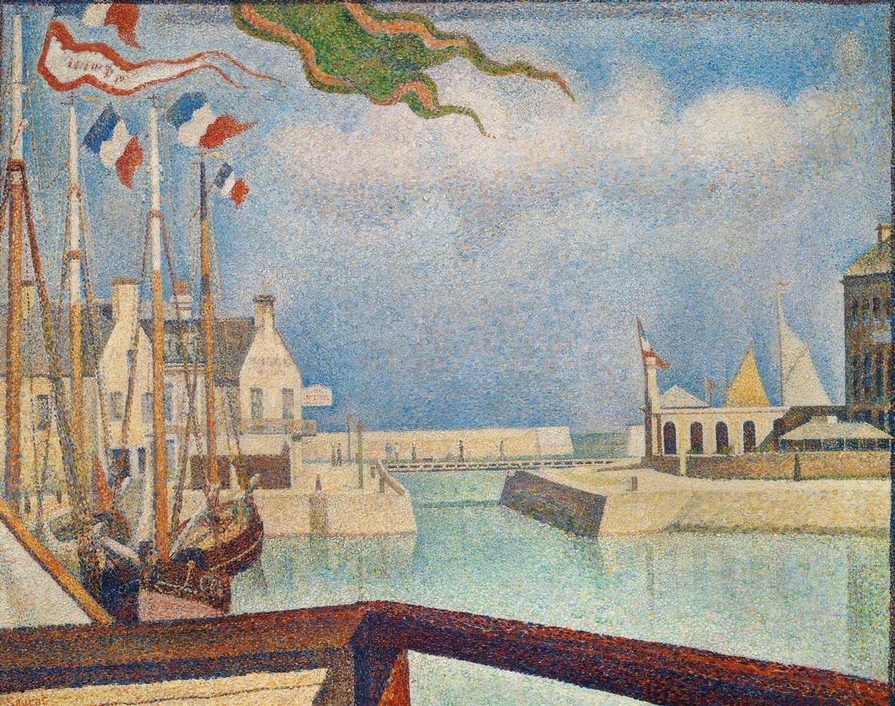 Porten-Bessin, bir Pazar by Georges Seurat