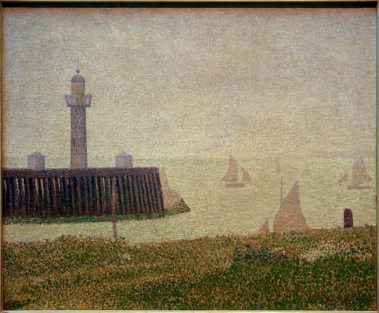 Honfleur iskelesinin noktası by Georges Seurat