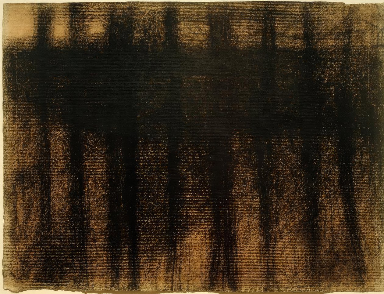 Suya yansıyan ağaç gövdeleri (Baumstämme, sich ...) by Georges Seurat