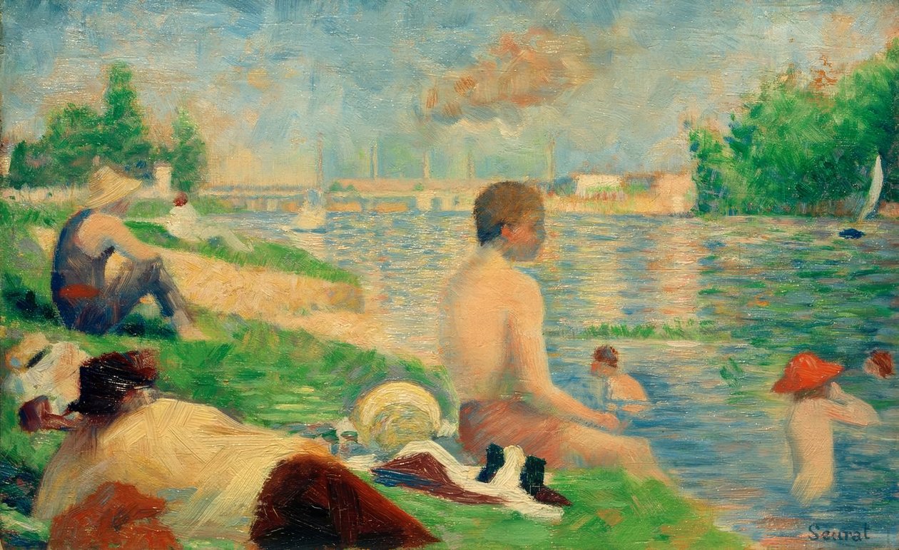 Yüzme, Asnières (Badeplatz Asnières / Finale Study) by Georges Seurat