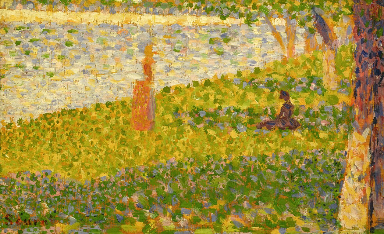 Nehir Kıyısındaki Kadınlar, La Grande Jatte için çalışma, c.1885-86 by Georges Seurat