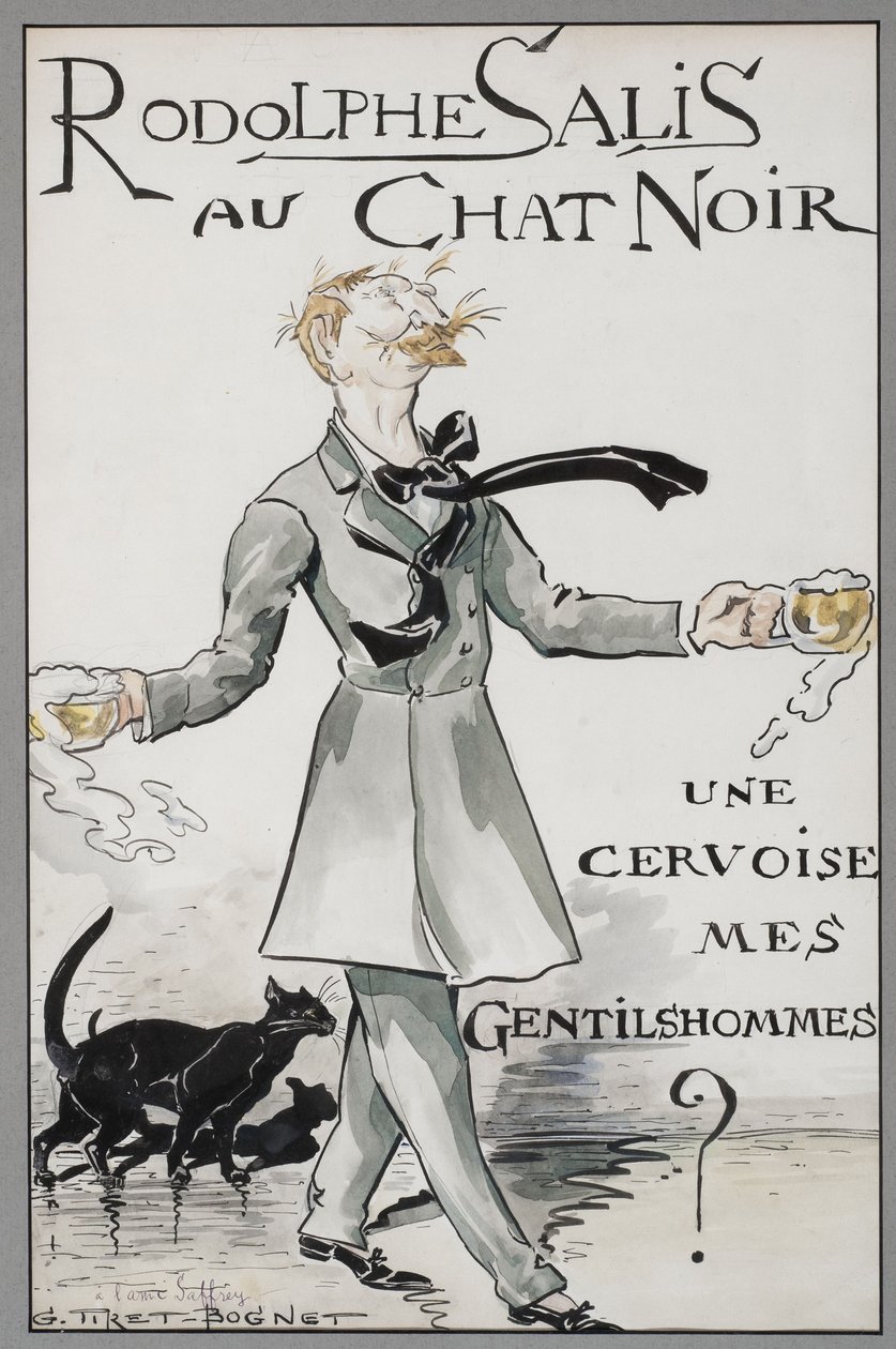 Kara Kedi ile Rodolphe Salis, c. 1890. by Georges Tiret Bognet