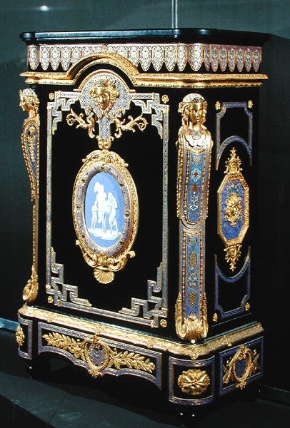 ಸೈಡ್‌ಬೋರ್ಡ್, c.1855 (ಎಬೊನಿ, ಕಂಚು ಮತ್ತು ಬಣ್ಣದ ದಂತಕವಚ) ಟರ್ಕ್ by Georges and Legost Achille (fl.1855) Monbro
