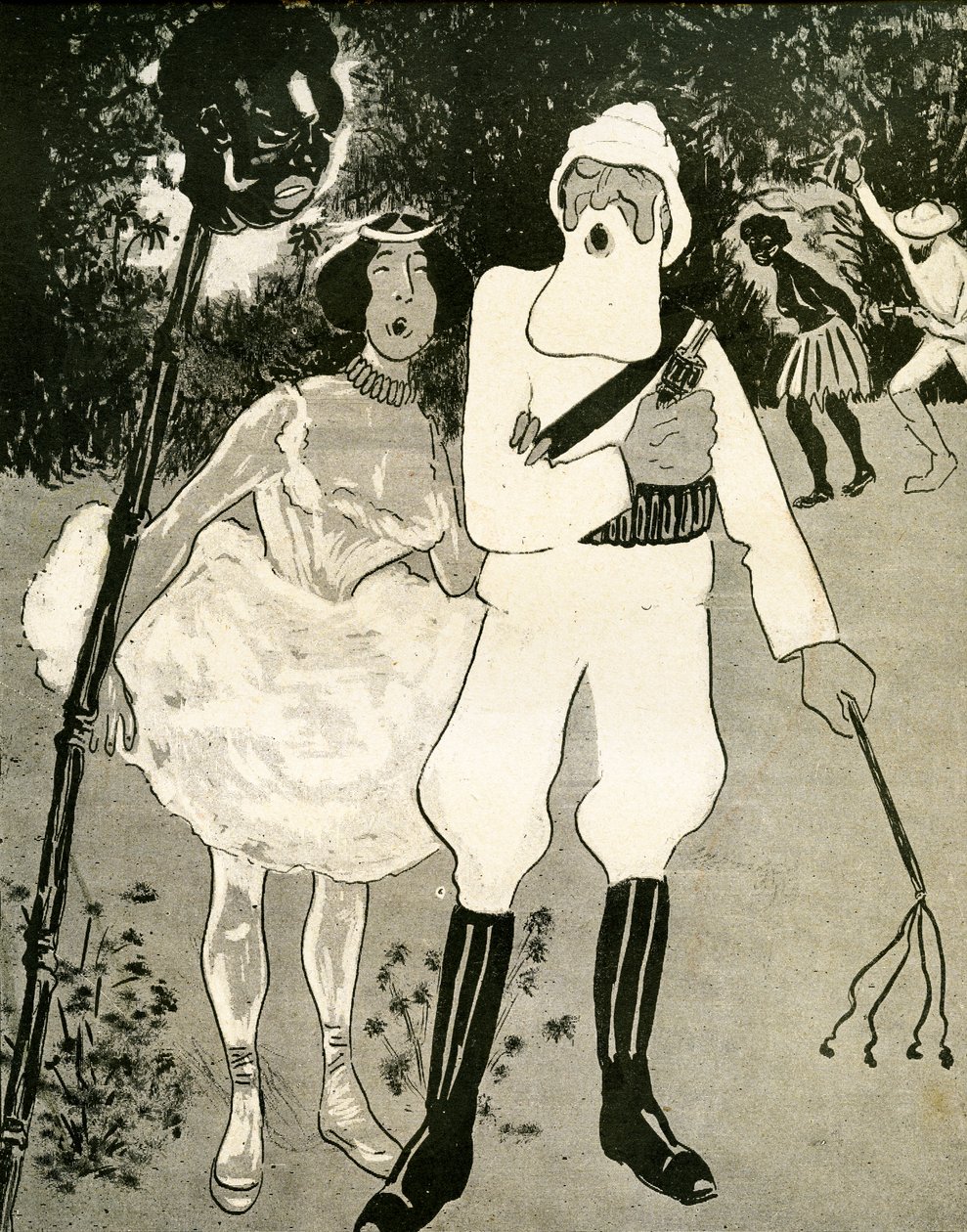 Leopold II ve Cleo de Merode bir Operetta düeti söylüyor, 1904. by Georges d 1878 1937 Ostoya