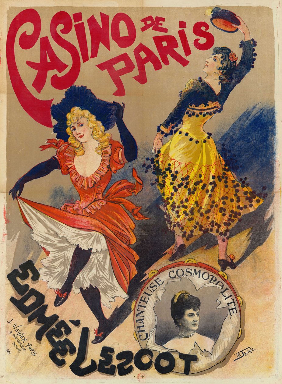 Paris kumarhanesi. Edmee Lescot, yaklaşık 1895-1900. by Georges de . Feure
