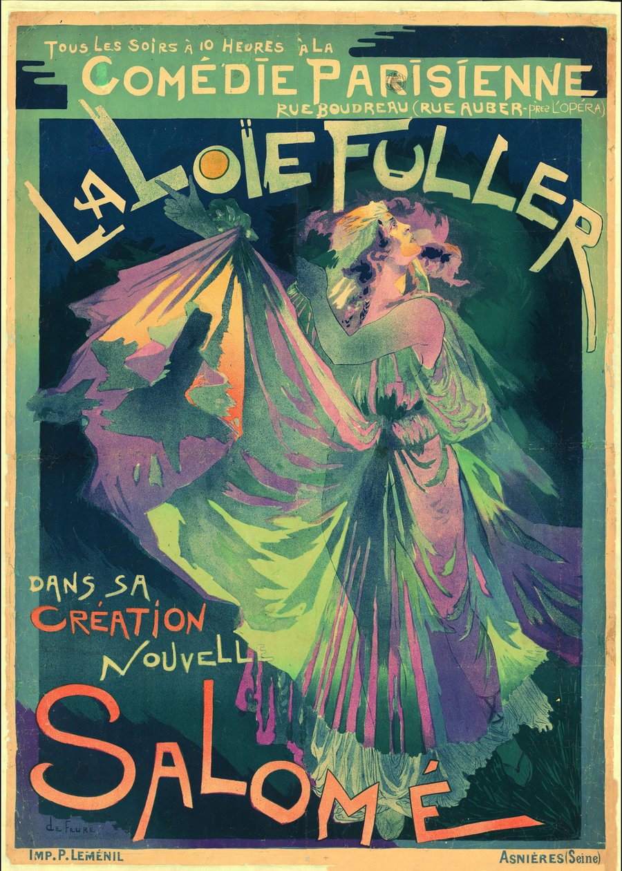 Loie Fuller, Salome rolünde, 1895. by Georges de . Feure