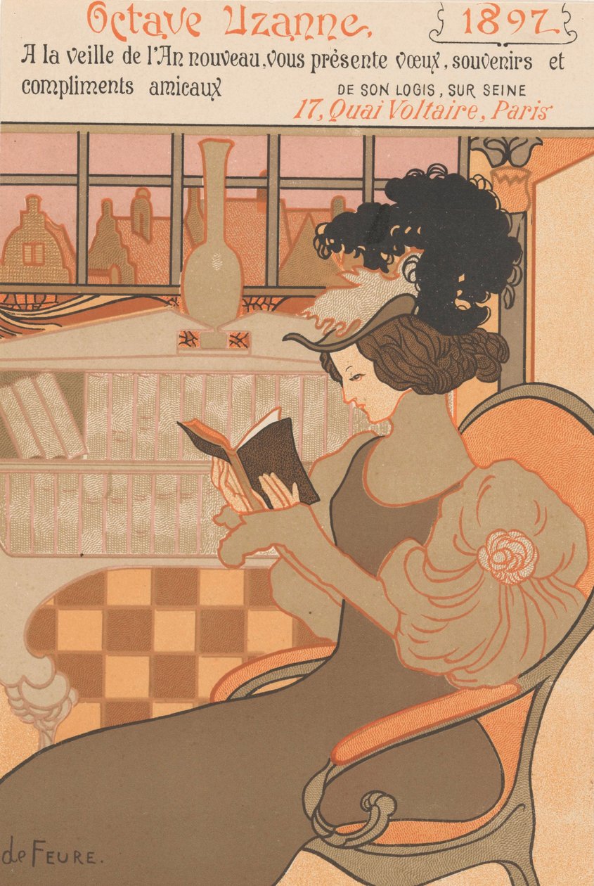 Octave Uzanne, 1896'dan 1897 için Yeni Yıl Dilekleri by Georges de Feure