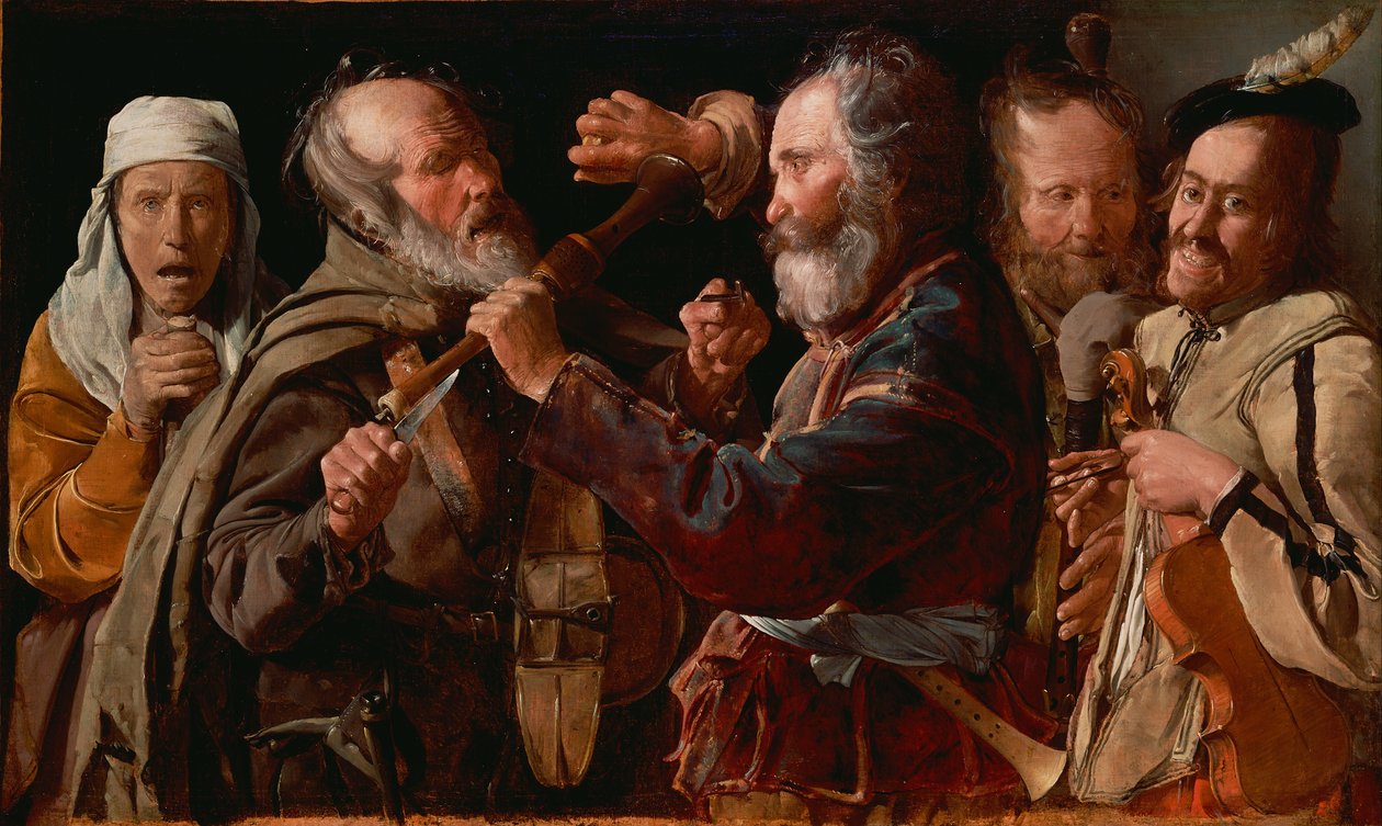 Müzisyenlerin kavgası by Georges de La Tour
