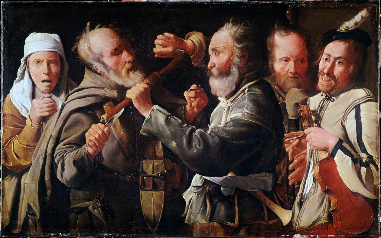 Müzisyenler arasındaki kavga (tuval üzerine yağlı boya by Georges de La Tour