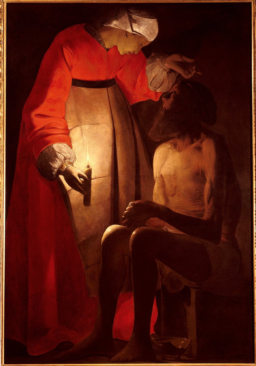 Job karısı tarafından öfkeleniyor. Georges De La Tour