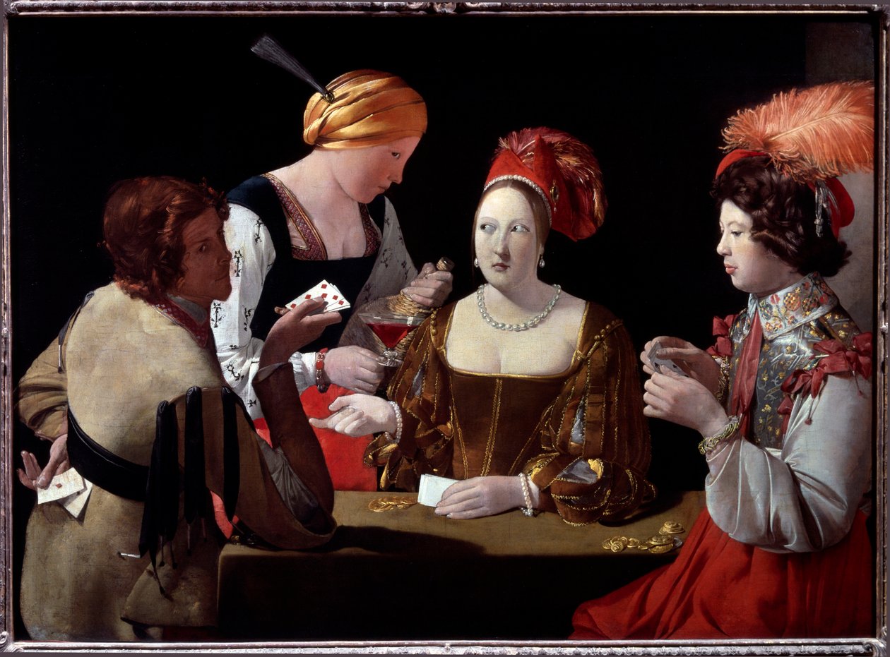 Elmas Ası ile Hile - tuval üzerine yağlıboya by Georges de La Tour