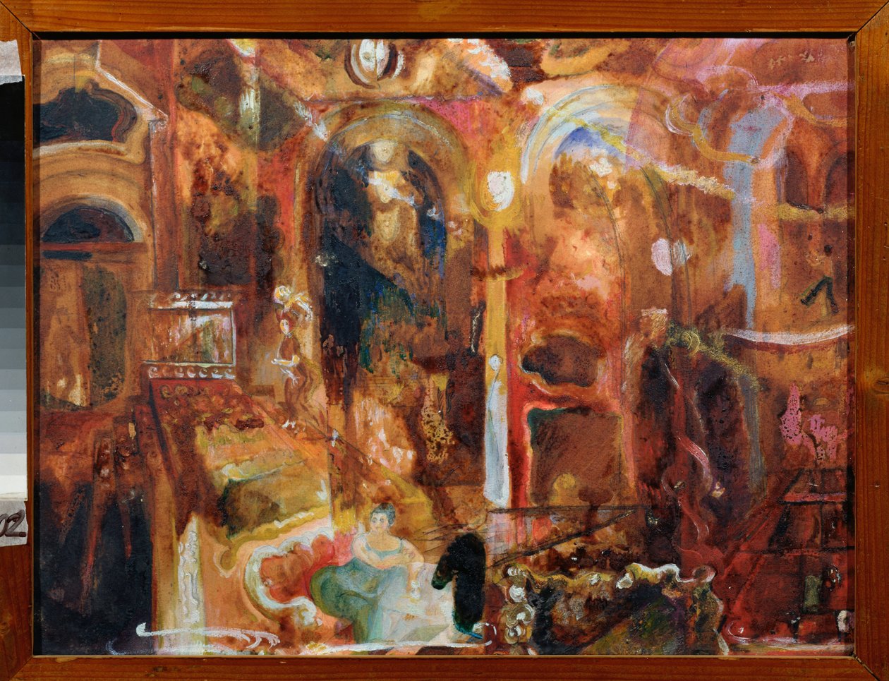 Cafe (Cafe) - Georgi Bogdanovich Yakulov (1884-1928), kağıt üzerine suluboya ve beyaz, Rus sanatı, 20. yüzyıl, fütürizm - Bölgesel Sanat Müzesi, Kaluga (Rusya) by Georgy Bogdanovich Yakulov