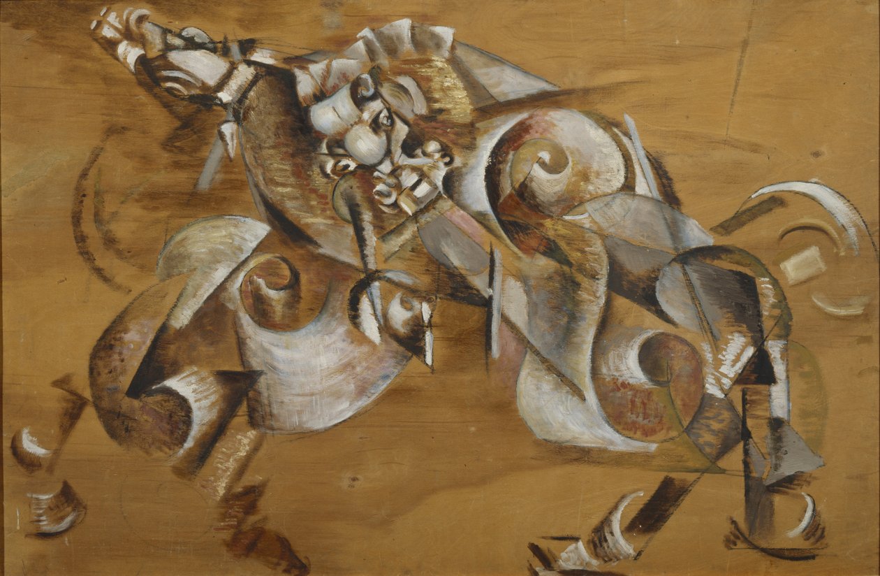 Bir Ata Saldıran Aslan, 1917-1918 by Georgy Bogdanovich Yakulov