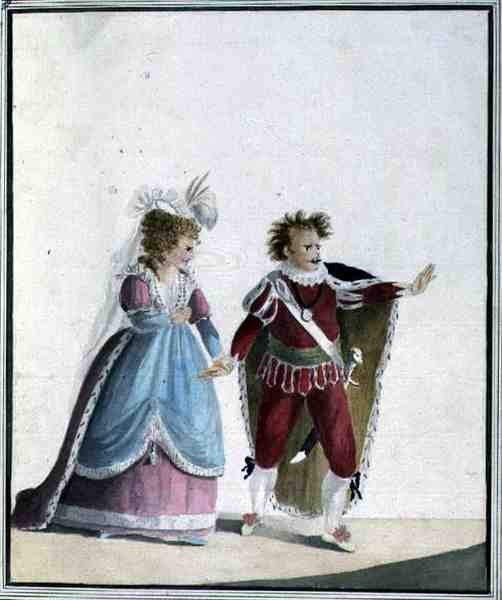 John Edwin (1749-90) ve Sarah Siddons (1755-1831) (kağıt üzerine suluboya) by Georgiana Jane Keate