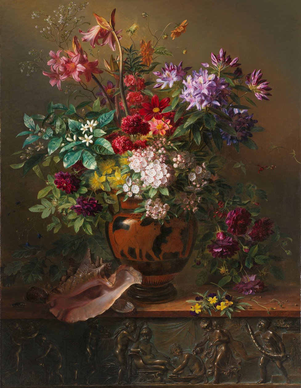 Yunan Vazoda Çiçeklerle Natürmort: Bahar Alegorisi Yunan Vazoda Çiçeklerle Natürmort: Bahar Alegorisi by Georgius Jacobus Johannes van Os
