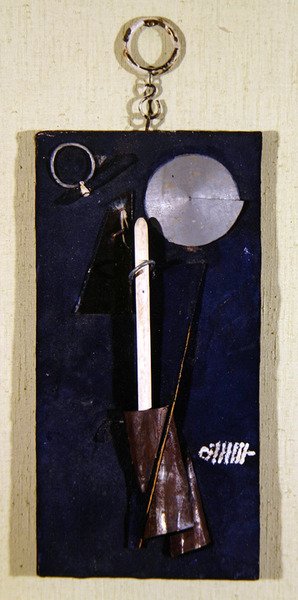 Rus Denizci (soyut kompozisyon), c.1920 (ahşap panel üzerinde karışık teknik) by Georgy (circle of) Stenberg