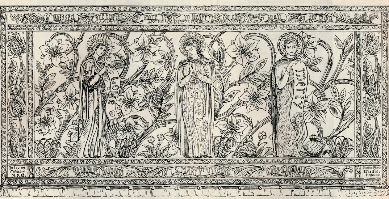 Beyaz Anıt Altar Bezi, Parish Kilisesi, Cheddleton, c1891 by Gerald Callcott Horsley