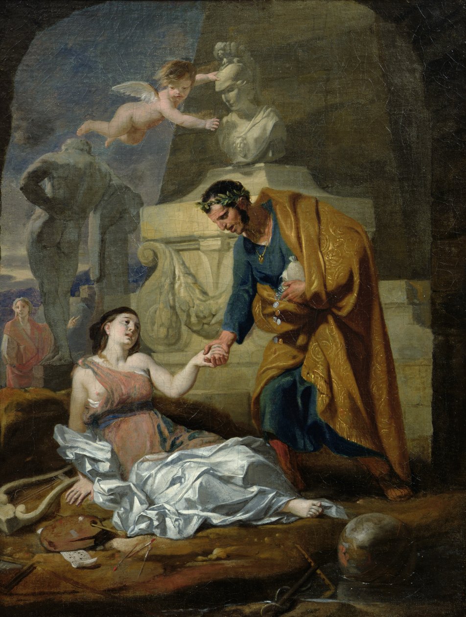 Sanatın Alegorisi ve Patronaj veya İmparator Augustus (MÖ 63-14) Sanata Destek, 1660-69 by Gerard de Lairesse