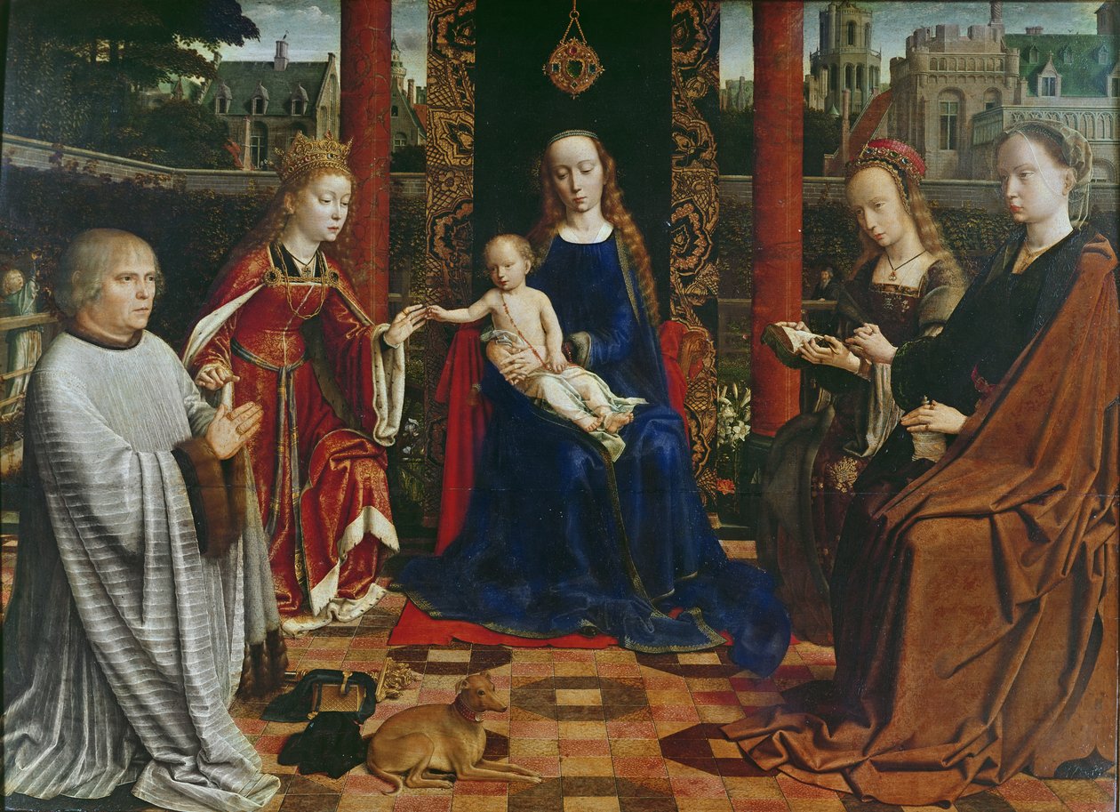 Azizler ve Donör ile Bakire ve Çocuk, 1523 (meşe üzerine yağlı boya) by Gerard David