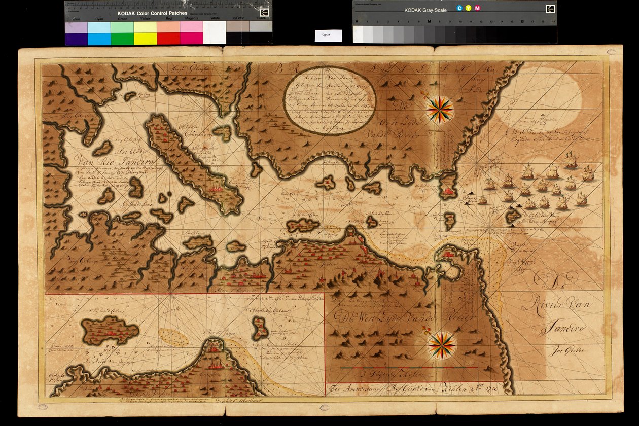 Map of the Bay of Rio de Janeiro, 1709-13  by Gerard van Keulen