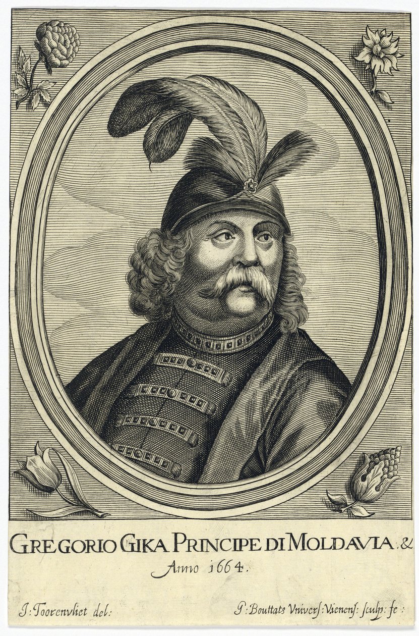 Grigore I Ghica (Ghika) (1628-1675), Eflak Prensi par Bouttats, Gerard (yaklaşık 1630-1668'den sonra). Bakır gravür, yaklaşık 1664, Özel Koleksiyon by Gerard Bouttats
