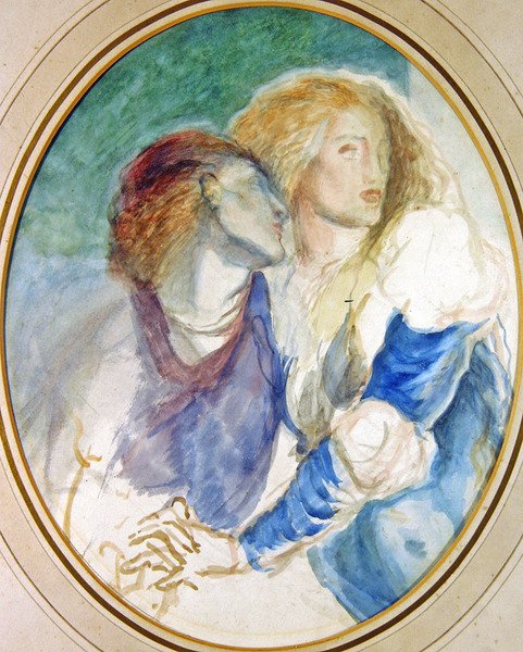 İki Yüz (kağıt üzerine sulu boya) by Gerard Chowne