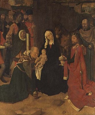 Magi'ye Tapınma, c.1490 (tuval üzerine yağlı boya) by Gerard David