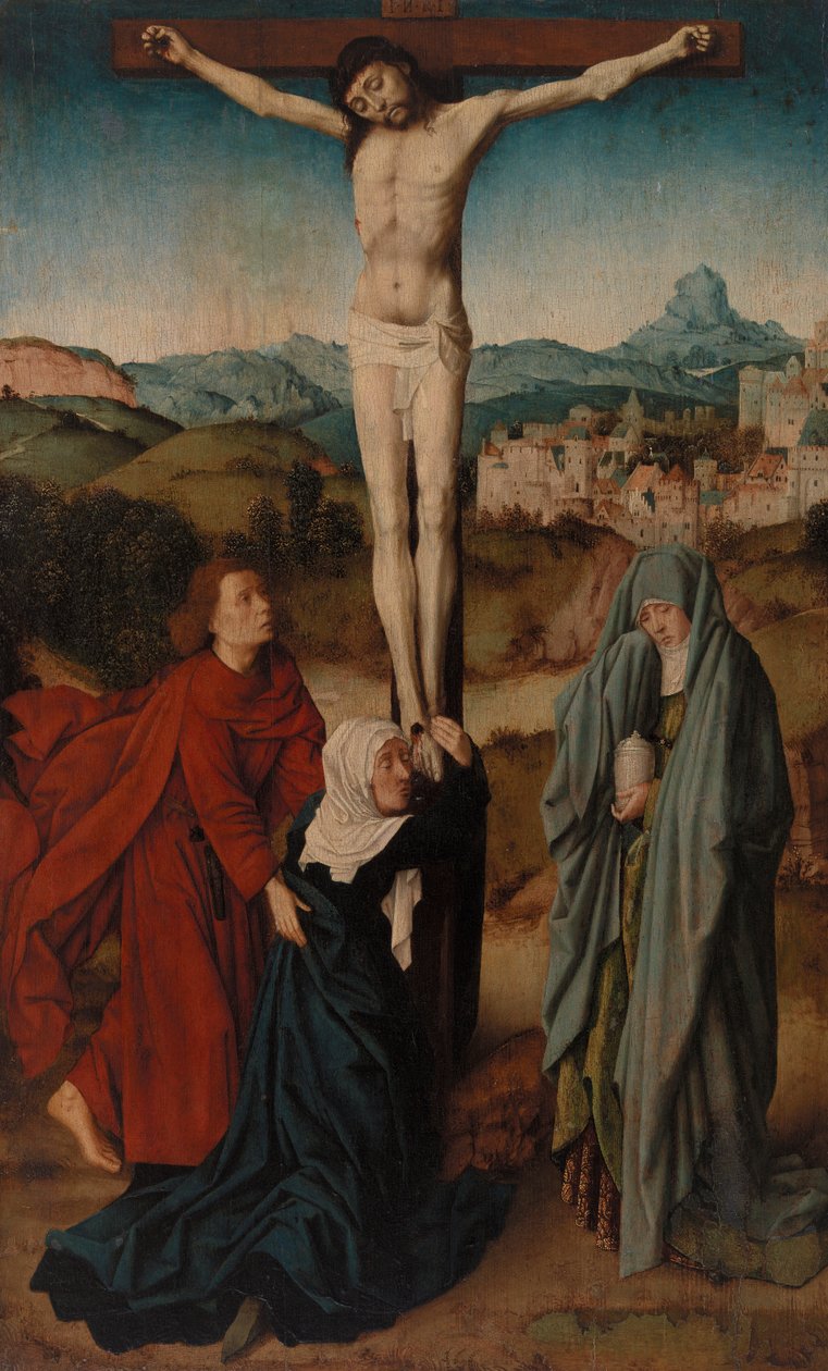 Bakire, Aziz John ve Magdalene ile Çarmıha Gerilme by Gerard David