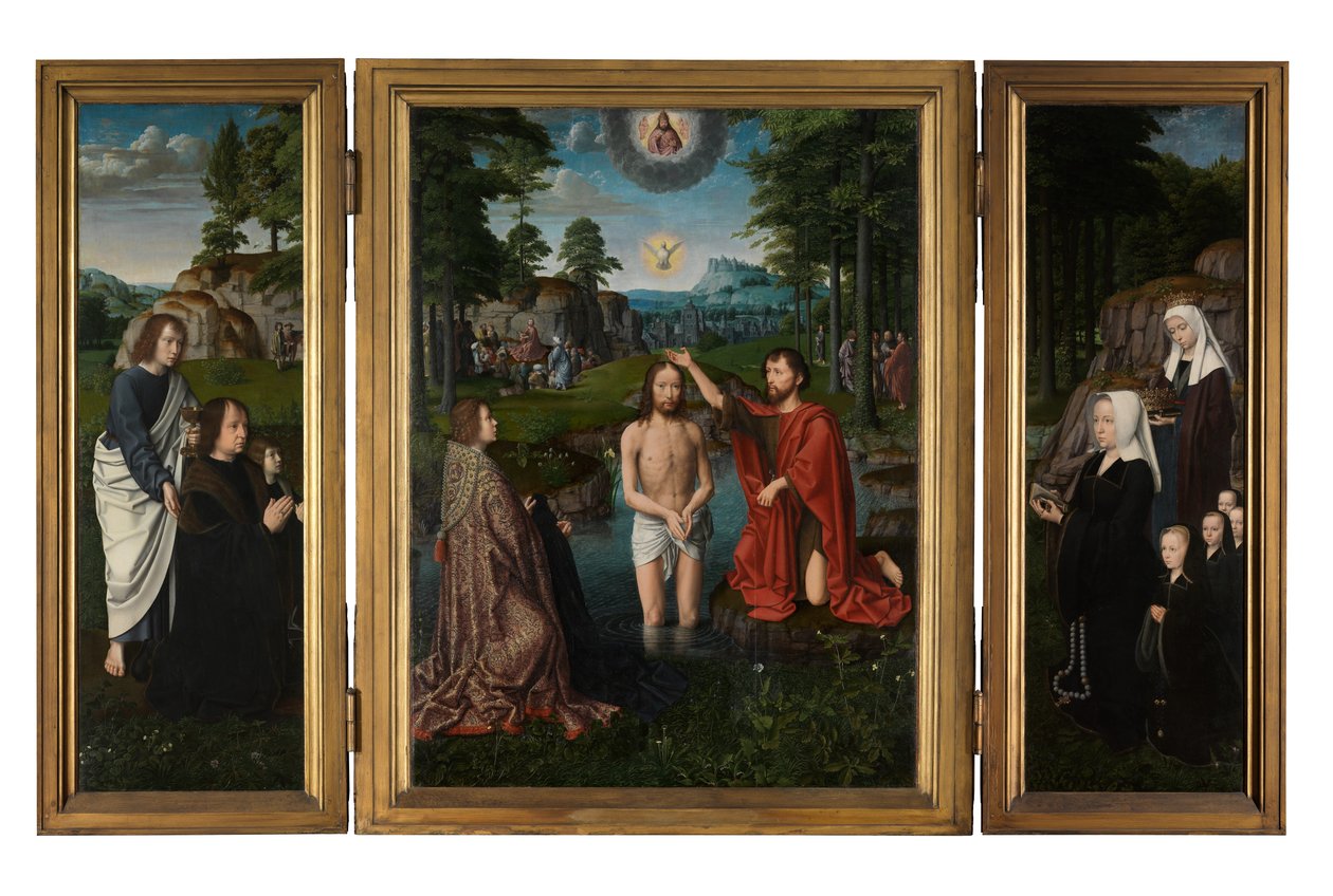 İsa'nın Vaftizi, c.1502-08 (panel üzerine yağlıboya) by Gerard David