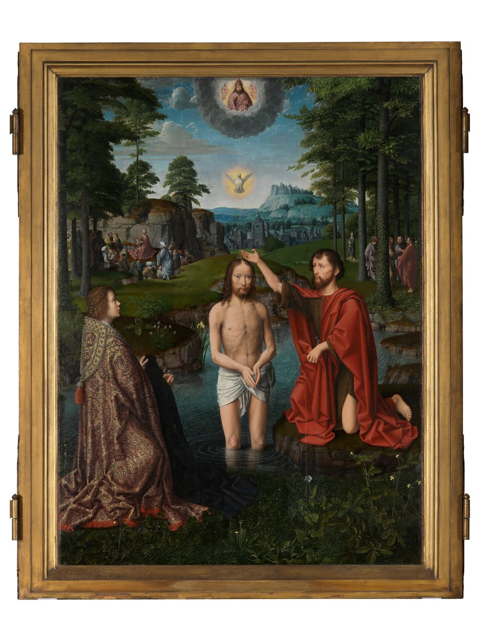 İsa'nın Vaftizi, c.1502-08 (panel üzerine yağlıboya) by Gerard David