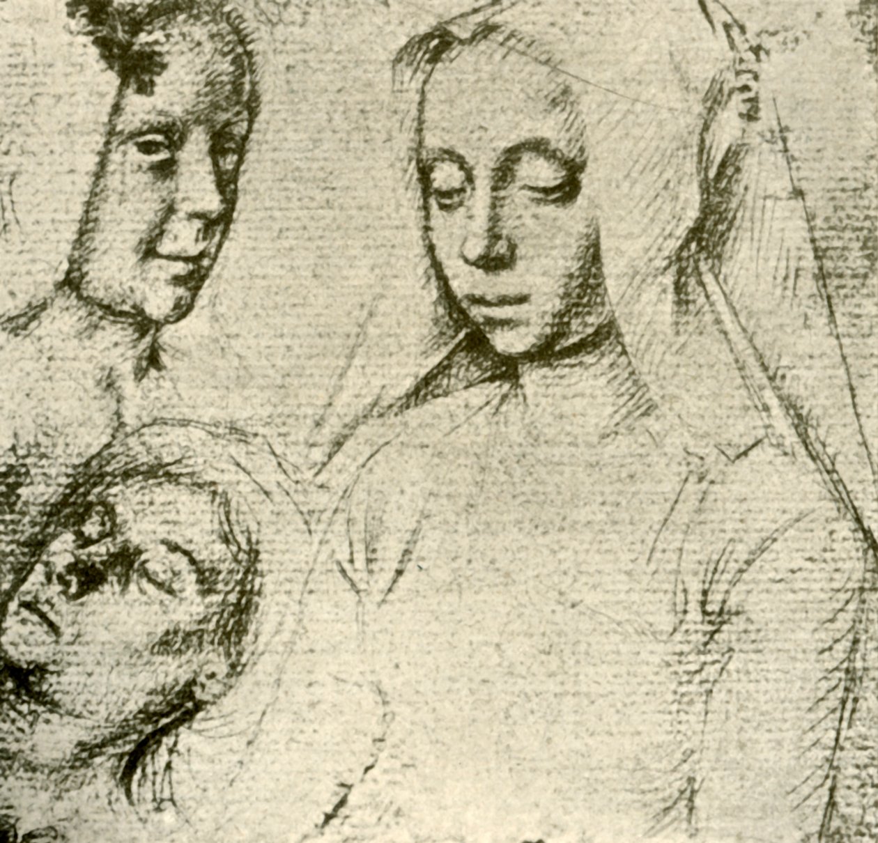 Üç Kadın Baş, 15. yüzyılın sonu ile 16. yüzyılın başları, 1908. by Gerard David