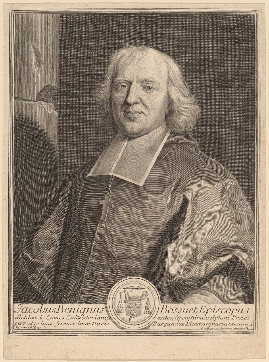 Jacques Benign Bossuet by Gerard Edelinck after Hyacinthe Rigaud