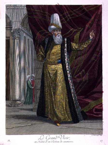 Sadrazam, tören cübbesi ve sarık içinde by Gerard Jean Baptiste Scotin