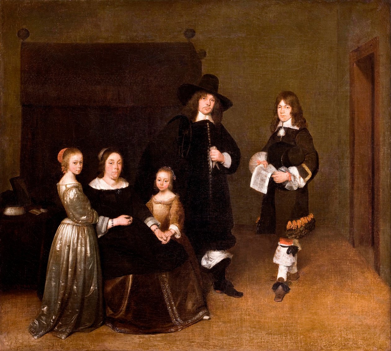 ""Portrait de famille"" (Bir Aile Portresi) Tablo Gerard Ter Borch (veya Terburg) genç (1617-1681) - 1656 - Tuval üzerine yağlıboya Dim 78x86.5 cm Hallwylska Museet, Stockholm by Gerard ter Borch