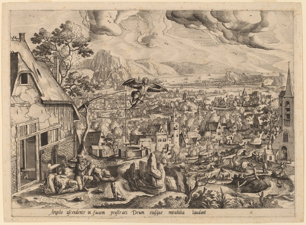 Melek, Tobias ve Ailesini Terk Ediyor by Gerard de Jode after Hans Bol