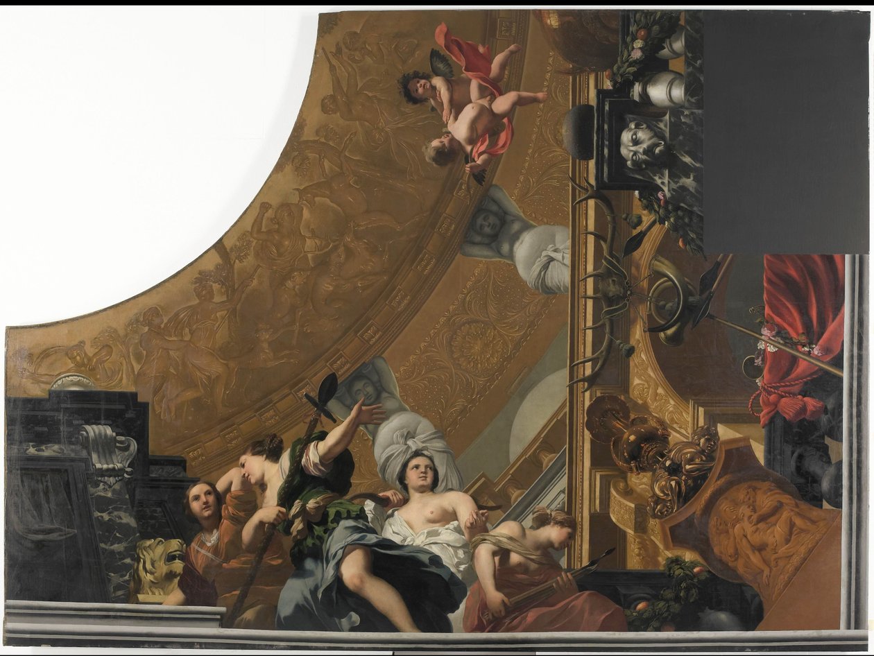 Ana tasvir olarak Diana ve arkadaşları ile bir tavan resminin parçası (sağ altta) by Gerard de Lairesse