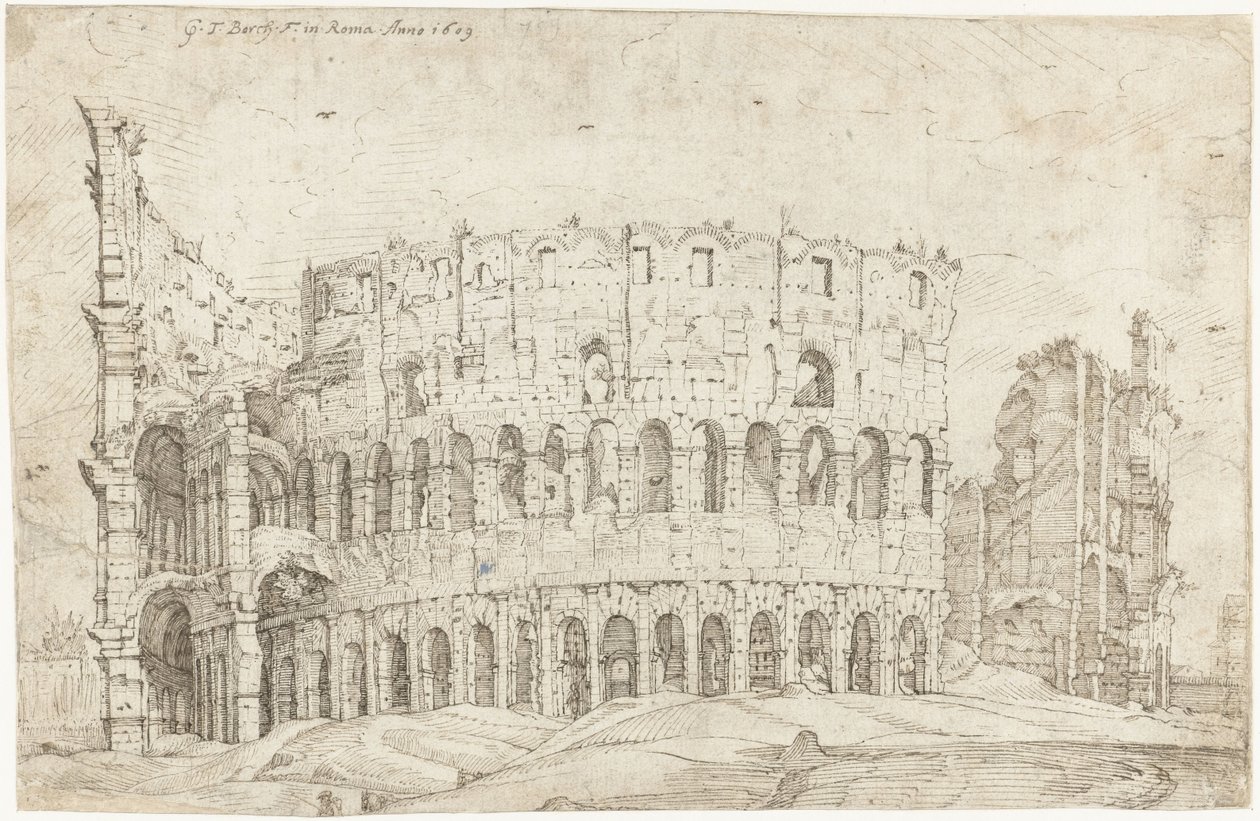 Kolezyum, Roma kalıntılarının dış by Gerard ter Borch
