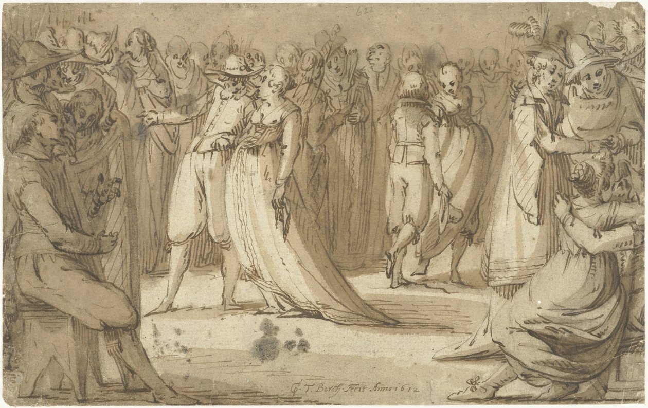 parti sahnesi top italyan by Gerard ter Borch