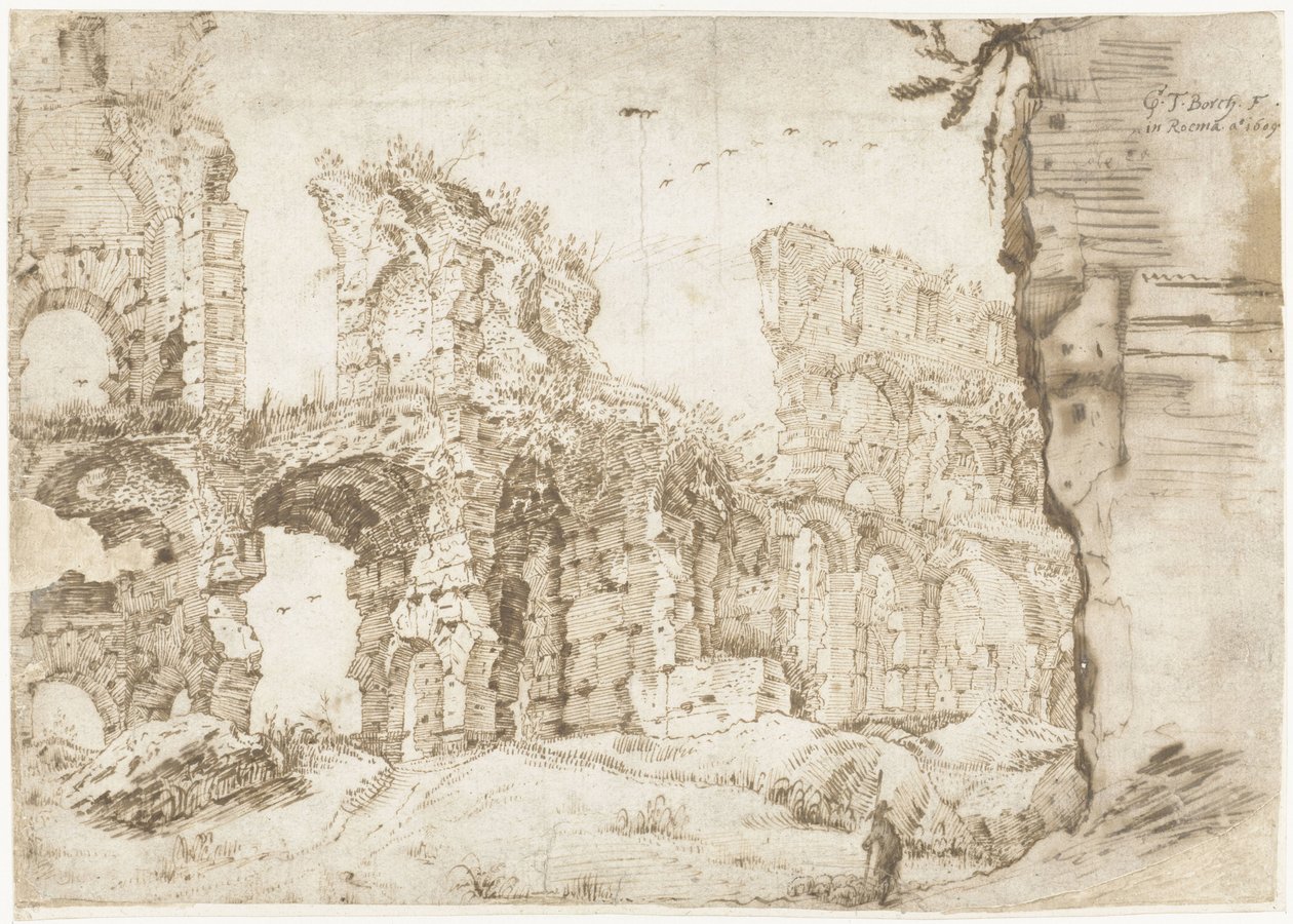 Kolezyum, Roma, içeriden görülen kalıntıları by Gerard ter Borch