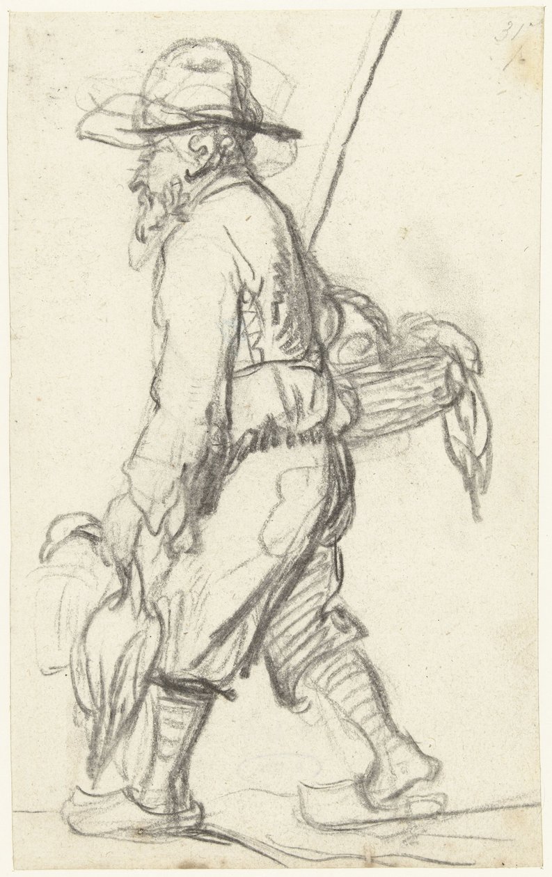Bir sepet ördek ile avcı by Gerard ter Borch (II) (possibly)