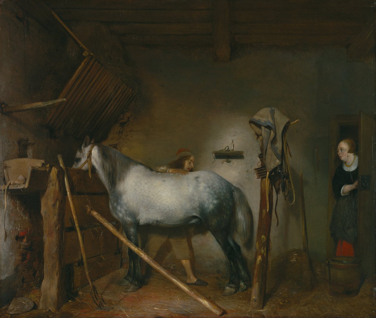 Horse stable by Gerard ter Borch