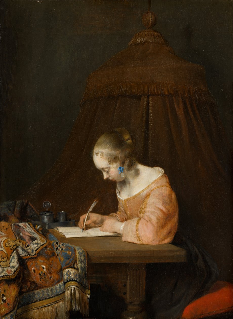 Mektup Yazan Kadın, c.1655 by Gerard ter Borch