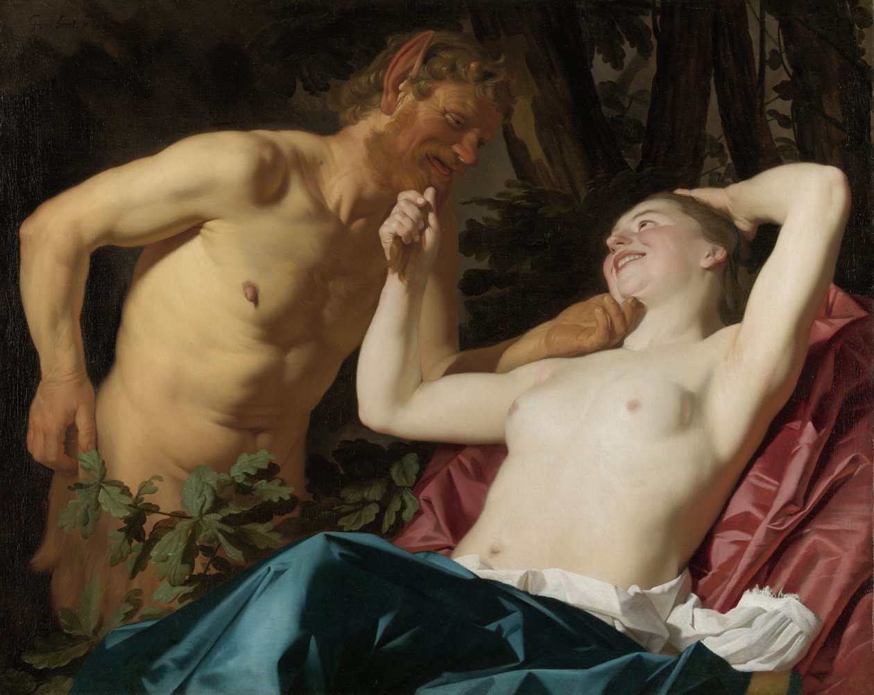 satir ve perisi by Gerard van Honthorst (signed by artist)