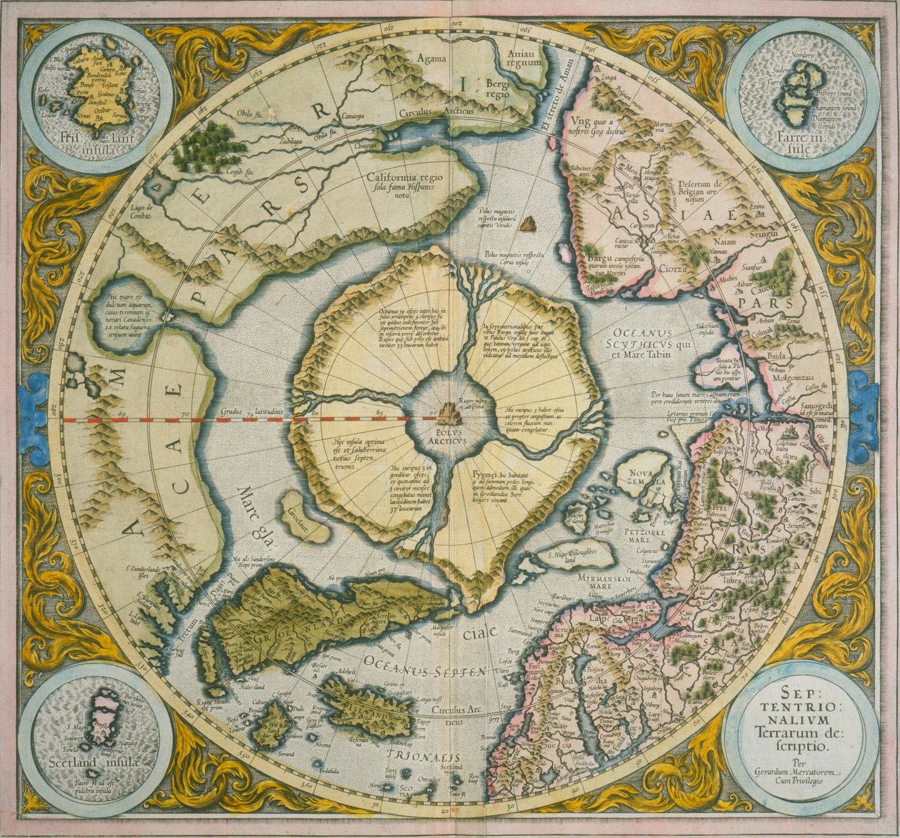 Kuzey Manzarasının Tanımı, 1595 by Gerardus Mercator