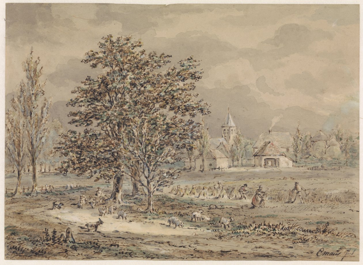 Zoelmond köyünün görünümü by Gerardus Emaus de Micault
