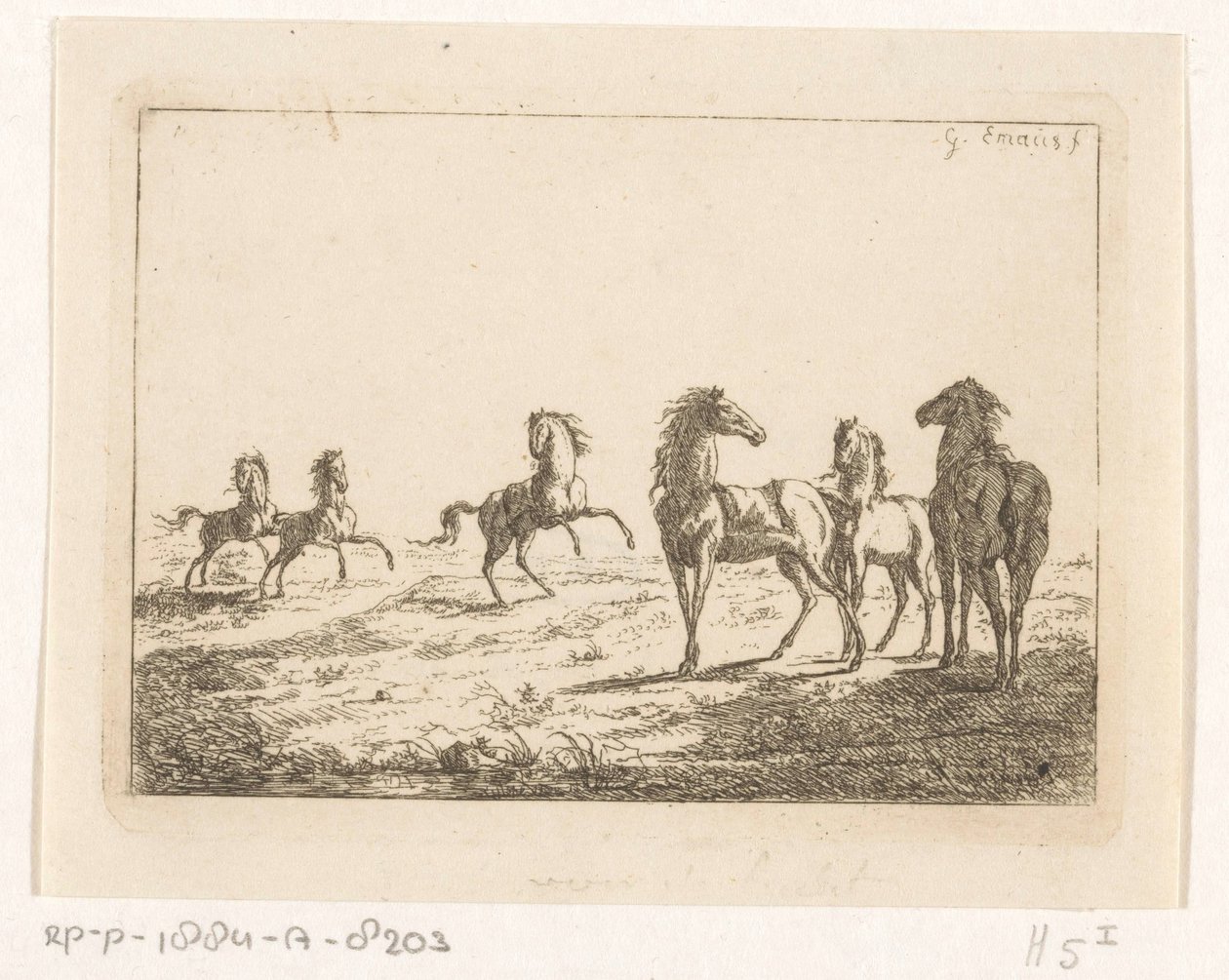 vahşi at sürüsü Atlar özgürlük içinde by Gerardus Emaus de Micault